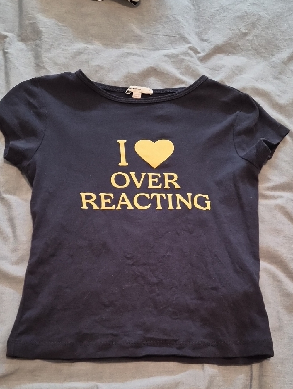 Subdued Navy Graphic Tee "I ♥ Overreacting"